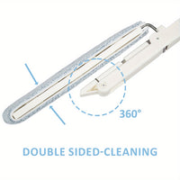 No-Bend Mop Bucket Set with 360° Rotating Spinning Drain System & Double-Sided Mop - Heavy-Duty Plastic / with 2 Washable Microfiber Cloths for Bathroom,, Floors - Hands-Free Mopping System for Use