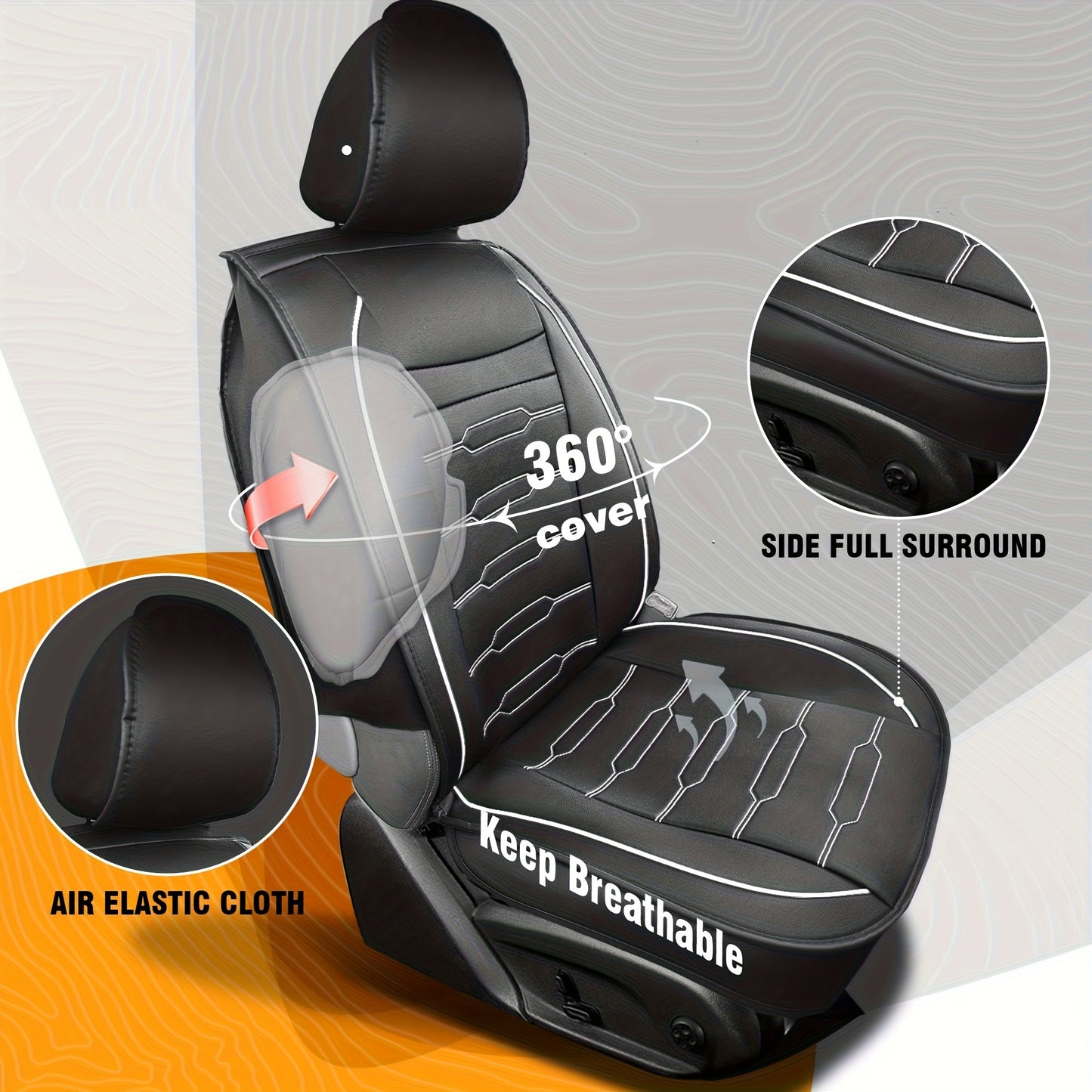 [Clearance] Car Seat Covers – Waterproof Seat Covers for Cars – Compatible with Honda Civic, Toyota Camry Corolla, Fit for Front Rear Seats Most Sedans SUV