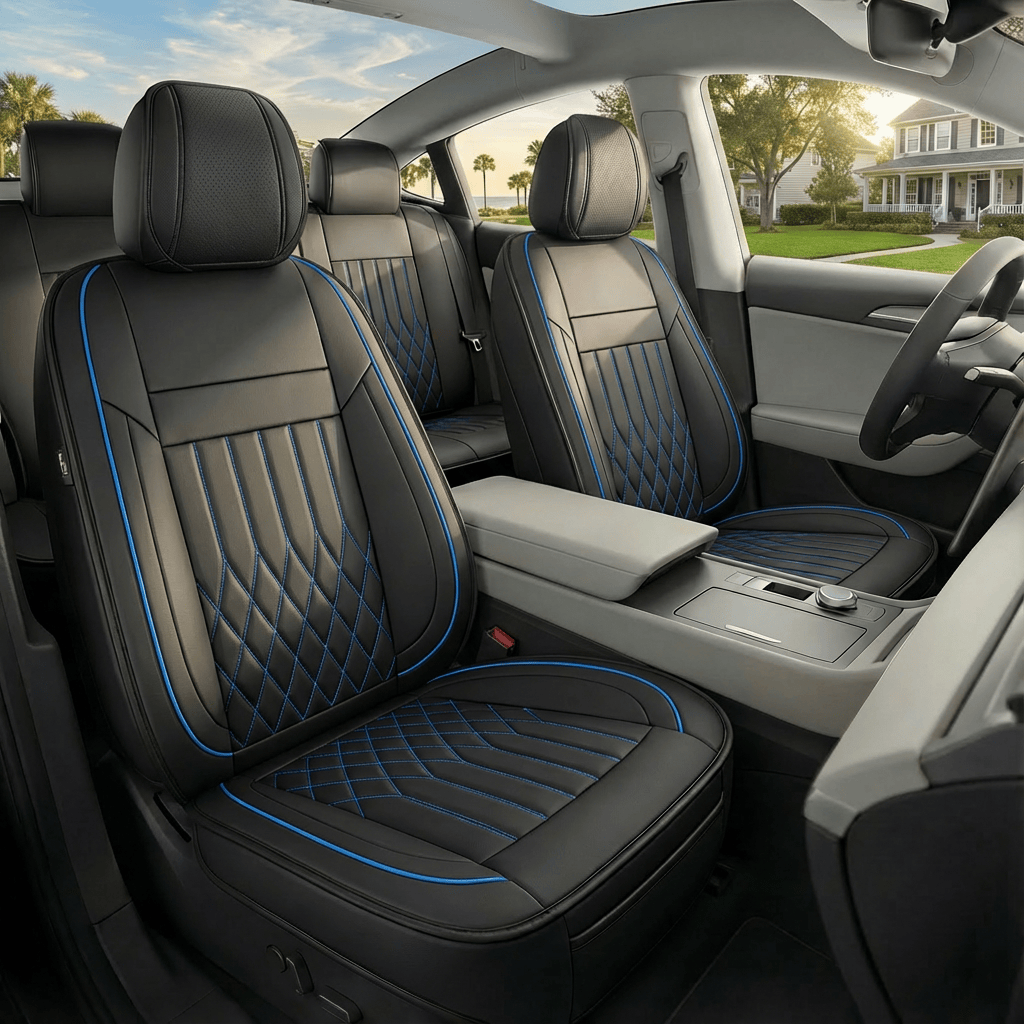 Premium Napa Fabric Waterproof Seat Covers - Year-Round Comfort for Honda, Toyota, and More. Ideal for Sedans and SUVs with Full Protection and Stylish Design for Road Adventures