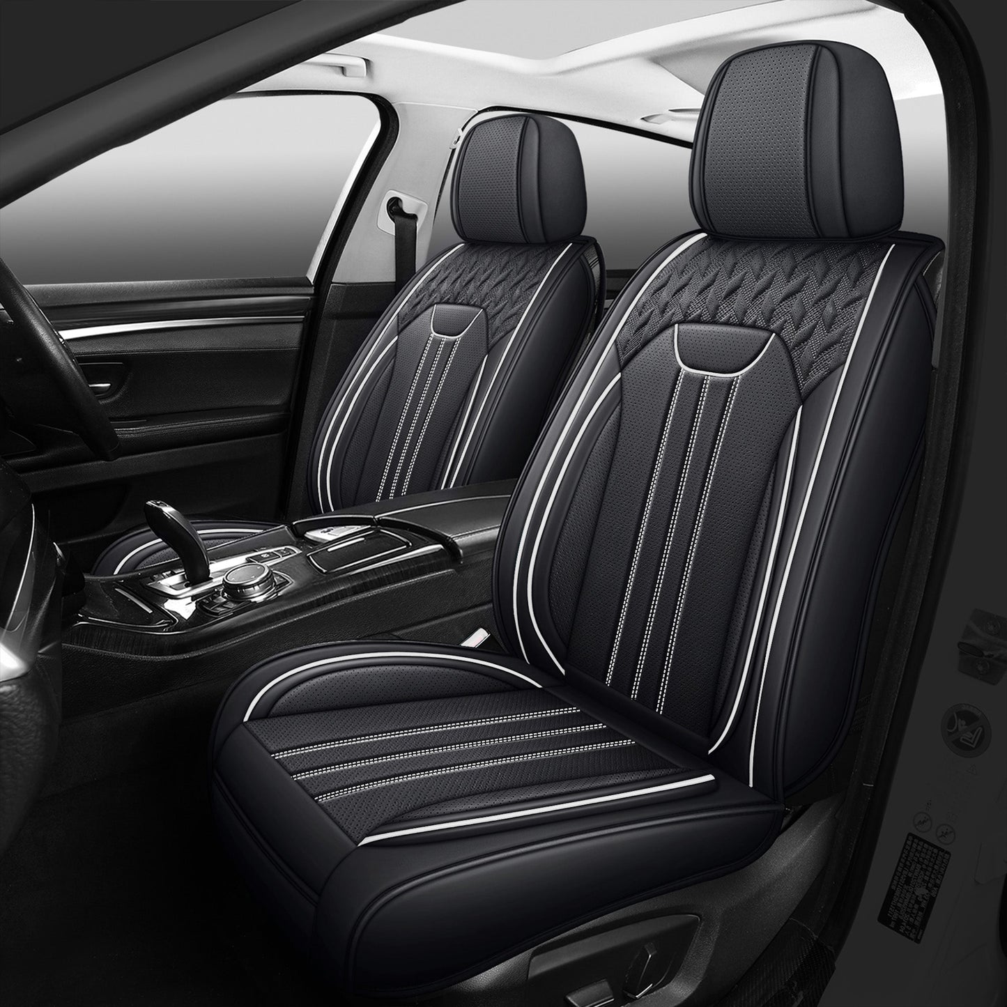 5-Seat Full Set Faux Leather Car Seat Covers - Waterproof All-Weather Protection, Full Surrounded Cushion Protector with Soft Foam Padding, Precise Fit for Cars, Trucks, Sedans & SUV, Durable Automotive Interior Accessories perfect Christmas gift