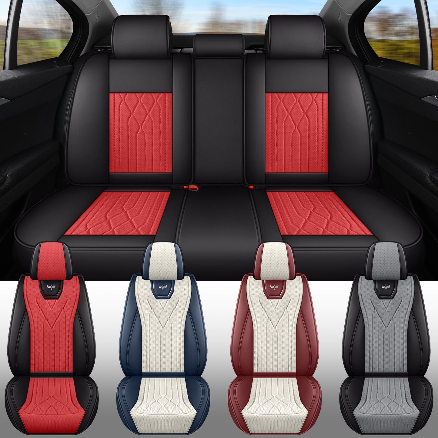 2&5-Seat Car Seat Covers, Full Coverage All-Season Car Seat Cushions, Auto Accessories, Vehicle Interior Upgrade, Stylish Car Covers, Soft Cushioning, Easytoclean Material, Longdistance Drivers, Christmas gift