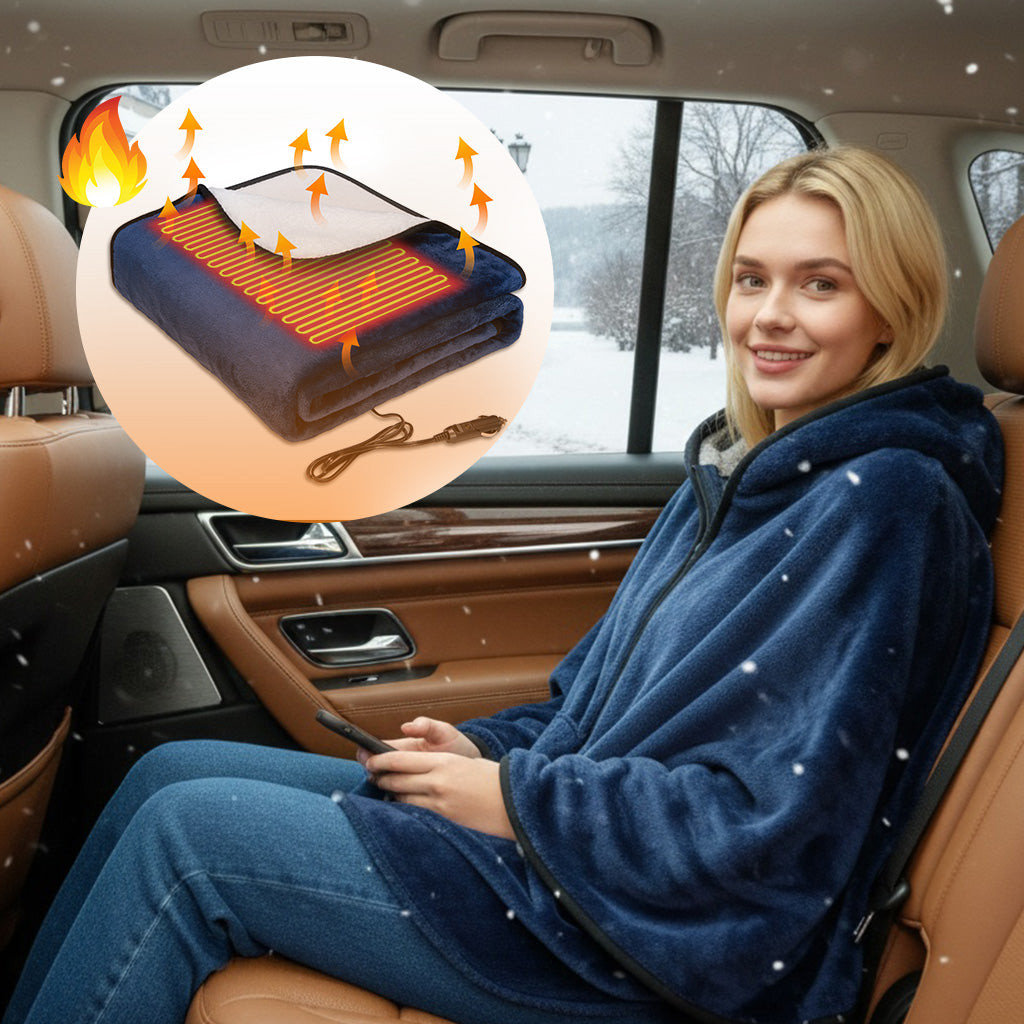 Heated Car Blanket, Portable Heated Blanket for Travel, Electric Blanket for Car, Truck, SUV, RV, Electric Blankets, Electric Blankets Clearance Deal, Soft & Warm Heating Solution for Winter Comfort, Christmas Gifts, Blankets for Cars