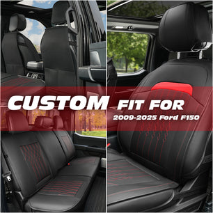 Juego completo de fundas de asiento Yotruth para Ford F150 (2009-2024), compatible con F250/F350/F450 (2017-2024), negro y rojo. 