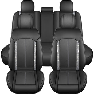 Yotruth Bling Car Seat Covers | Cute Girly Faux Leather Seat Covers for Women | Universal Fit for Most Cars Yotruth Bling Car Seat Covers | Cute Girly Faux Leather Seat Covers for Women | Universal Fit for Most Cars - Black / Front Seats - YOTRUTH