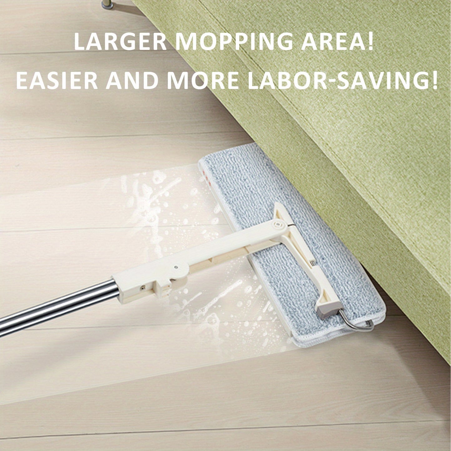 No-Bend Mop Bucket Set with 360° Rotating Spinning Drain System & Double-Sided Mop - Heavy-Duty Plastic / with 2 Washable Microfiber Cloths for Bathroom,, Floors - Hands-Free Mopping System for Use