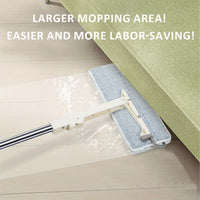 No-Bend Mop Bucket Set with 360° Rotating Spinning Drain System & Double-Sided Mop - Heavy-Duty Plastic / with 2 Washable Microfiber Cloths for Bathroom,, Floors - Hands-Free Mopping System for Use