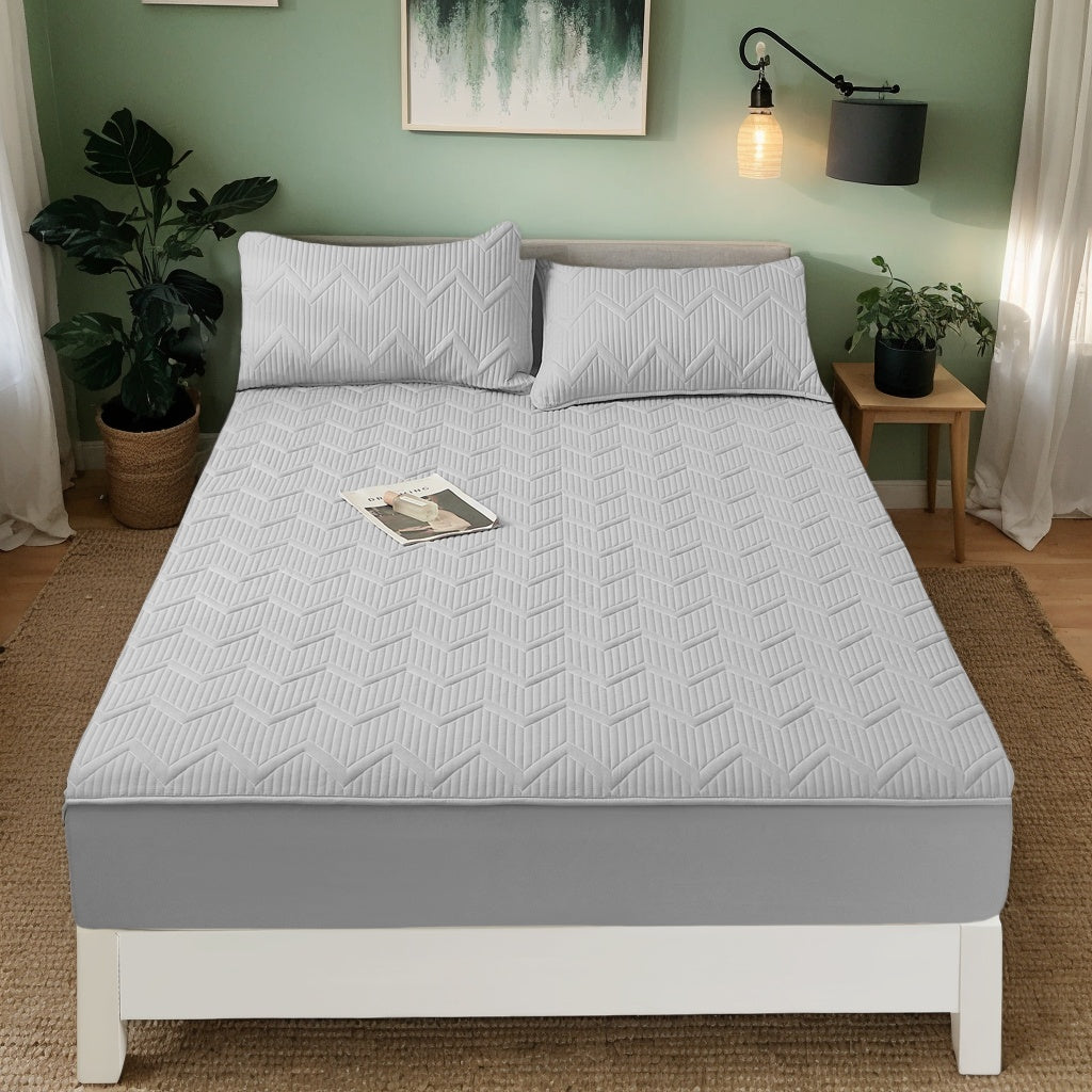 Soft Quilted Mattress Cover, Breathable Mixed Filling Thickened Pad, Without Pillowcase, Bedroom Essentials, Decorative Pad, Elegant Mattress Cover, High-Quality Stitching, Breathable Fabric, Plush Bedding, Fitted Mattress, Allergy Patients
