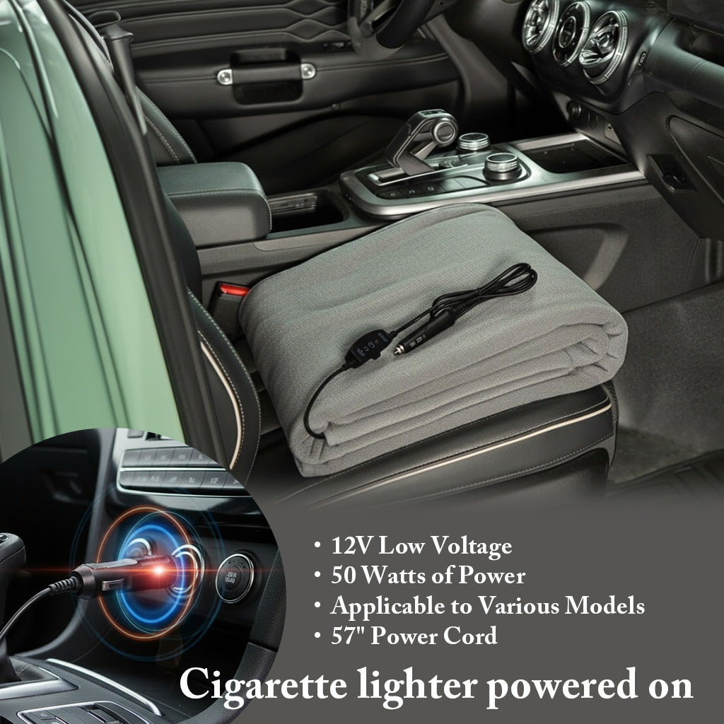 Heated Car Blanket, Portable Heated Blanket for Travel, Electric Blanket for Car, Truck, SUV, RV, Electric Blankets, Electric Blankets Clearance Deal, Soft & Warm Heating Solution for Winter Comfort, Christmas Gifts, Blankets for Cars