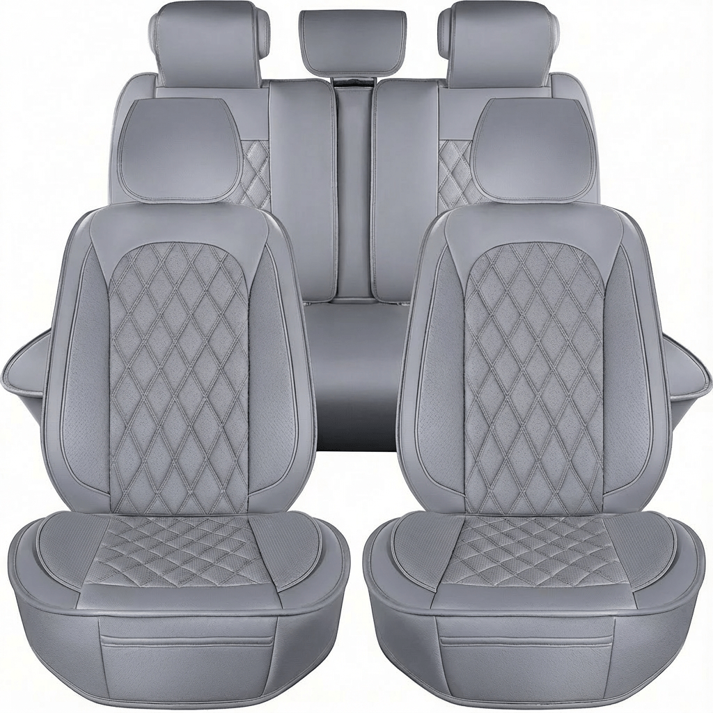 Nappa Fabric Luxury Waterproof Car Seat Covers - All-Season Cushion Fit for Honda Civic, Toyota Camry, Corolla, and More. Perfect for Sedans and SUVs with Front and Rear Protection - Enhanced Comfort and Style for Road Trips