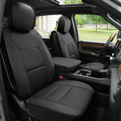 Fundas de asiento Yotruth para Dodge Ram 1500, 2500 y 3500 Crew Cab (2009-2025) | Juego completo de fundas para asientos de camioneta, accesorios para Dodge Ram, color negro