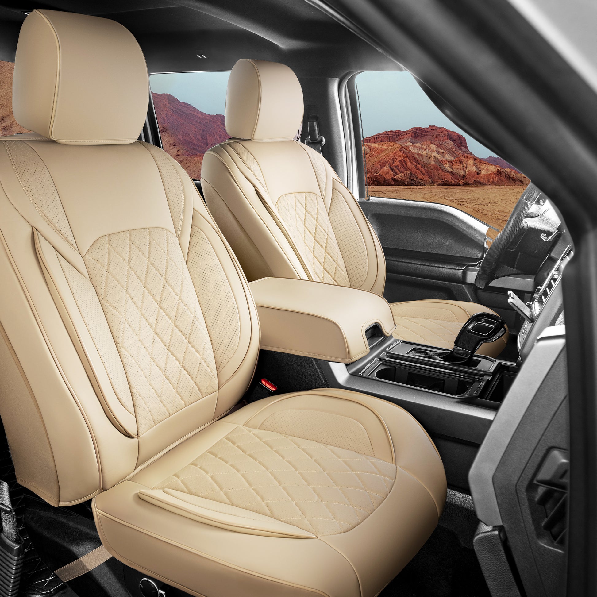 Fundas de asiento Yotruth para Ford F150 SuperCrew 2015-2024 y F250/F350/F450 Super Duty Crew Cab 2017-2024