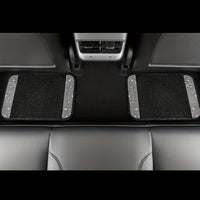 Crystal Rhinestone Car Floor Mats Sparkling Durable Waterproof Non-Slip Auto Foot Pads, Fashionable Car Interior Flooring & Carpeting, 4-Piece Set for Women