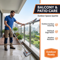 Rotating Triangle Household Mop| Suitable for Wet and Dry Use, Comes with 6 Mop Cloths| Easy to Clean Floors, Ceilings, Walls, and Glass, Cleaning Supplies and Tools Extendable to 5 Sections - No Bending, No Climbing Walls Needed