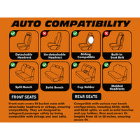 YOTRUTH Luxury Faux Leather Car Seat Covers Full Set, Universal Fit for Toyota Camry Corolla Honda Civic, Breathable Spill-Proof Cushion with Airbag Compatibility
