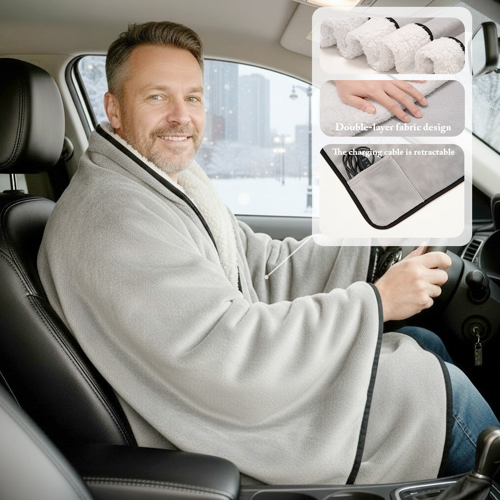 Heated Car Blanket, Portable Heated Blanket for Travel, Electric Blanket for Car, Truck, SUV, RV, Electric Blankets, Electric Blankets Clearance Deal, Soft & Warm Heating Solution for Winter Comfort, Christmas Gifts, Blankets for Cars