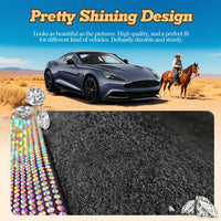 Crystal Rhinestone Car Floor Mats Sparkling Durable Waterproof Non-Slip Auto Foot Pads, Fashionable Car Interior Flooring & Carpeting, 4-Piece Set for Women