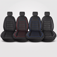 YOTRUTH Luxury Faux Leather Car Seat Covers Full Set, Universal Fit for Toyota Camry Corolla Honda Civic, Breathable Spill-Proof Cushion with Airbag Compatibility