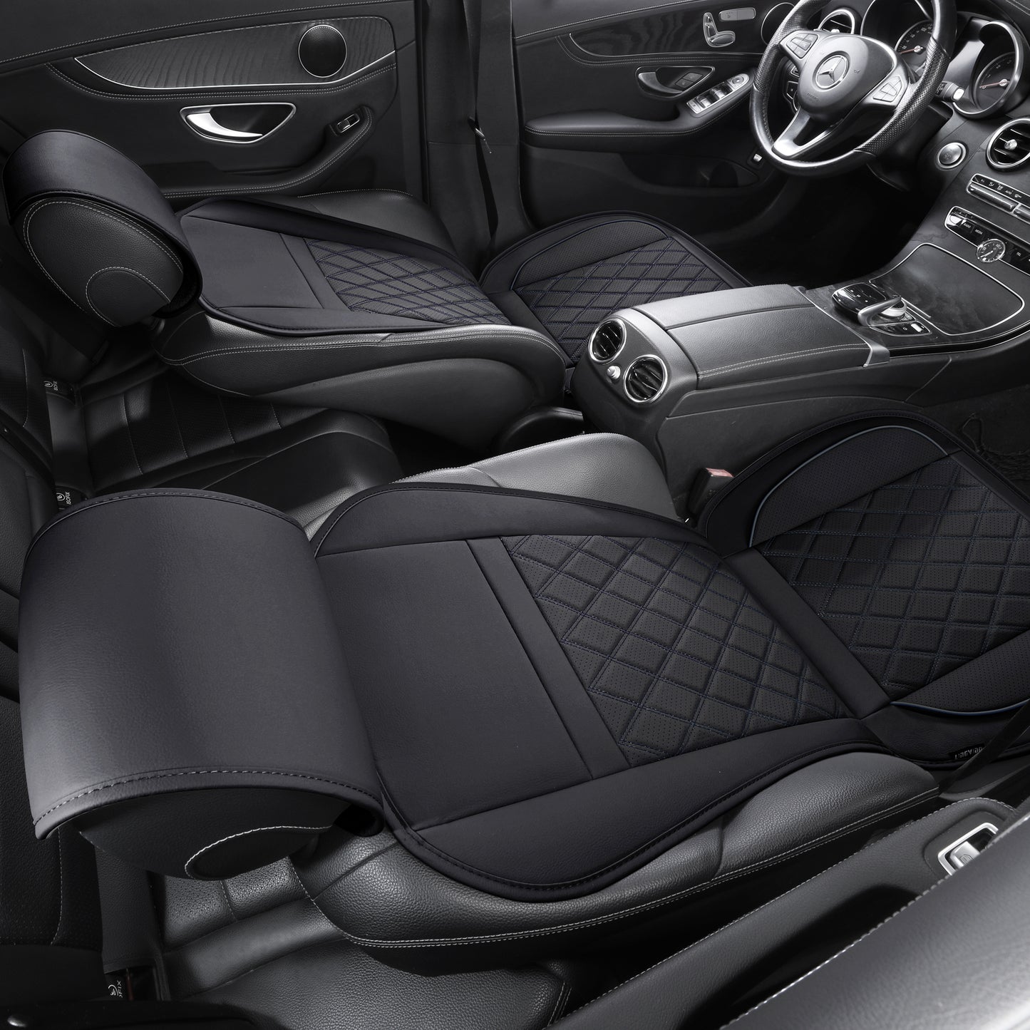 YOTRUTH Universal Front Seat Covers | Faux Leather, High-Back Bucket