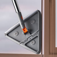 Rotating Triangle Household Mop| Suitable for Wet and Dry Use, Comes with 6 Mop Cloths| Easy to Clean Floors, Ceilings, Walls, and Glass, Cleaning Supplies and Tools Extendable to 5 Sections - No Bending, No Climbing Walls Needed