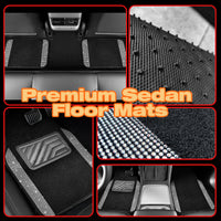 Crystal Rhinestone Car Floor Mats Sparkling Durable Waterproof Non-Slip Auto Foot Pads, Fashionable Car Interior Flooring & Carpeting, 4-Piece Set for Women