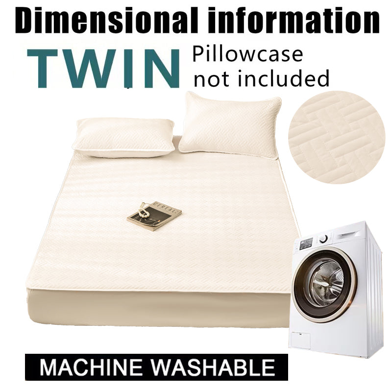 Soft Quilted Mattress Cover, Breathable Mixed Filling Thickened Pad, Without Pillowcase, Bedroom Essentials, Decorative Pad, Elegant Mattress Cover, High-Quality Stitching, Breathable Fabric, Plush Bedding, Fitted Mattress, Allergy Patients