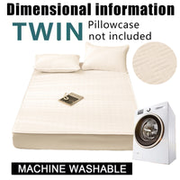 Soft Quilted Mattress Cover, Breathable Mixed Filling Thickened Pad, Without Pillowcase, Bedroom Essentials, Decorative Pad, Elegant Mattress Cover, High-Quality Stitching, Breathable Fabric, Plush Bedding, Fitted Mattress, Allergy Patients