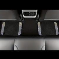 Crystal Rhinestone Car Floor Mats Sparkling Durable Waterproof Non-Slip Auto Foot Pads, Fashionable Car Interior Flooring & Carpeting, 4-Piece Set for Women