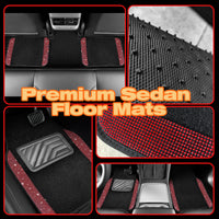 Crystal Rhinestone Car Floor Mats Sparkling Durable Waterproof Non-Slip Auto Foot Pads, Fashionable Car Interior Flooring & Carpeting, 4-Piece Set for Women