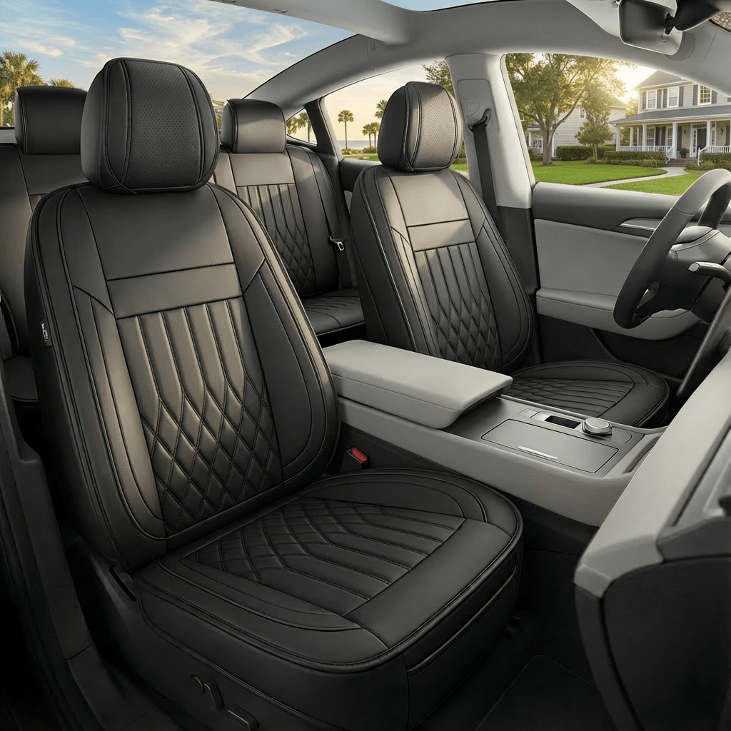 Premium Napa Fabric Waterproof Seat Covers - Year-Round Comfort for Honda, Toyota, and More. Ideal for Sedans and SUVs with Full Protection and Stylish Design for Road Adventures