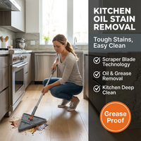 Rotating Triangle Household Mop| Suitable for Wet and Dry Use, Comes with 6 Mop Cloths| Easy to Clean Floors, Ceilings, Walls, and Glass, Cleaning Supplies and Tools Extendable to 5 Sections - No Bending, No Climbing Walls Needed