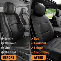 Seat Covers for 2009-2025 Dodge Ram 1500 | Full Set for Truck |Front & Rear, Black