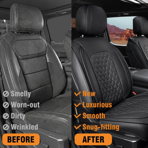 Ford F150 Seat Covers Custom Fit for 2009 to 2025 Ford F150 Seat Covers Custom Fit for 2009 to 2025 - Black / 2 PCS Front Seat - YOTRUTH