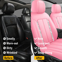 YOTRUTH Bling Car Seat Covers | Nappa Leather, 10-Yr Warranty