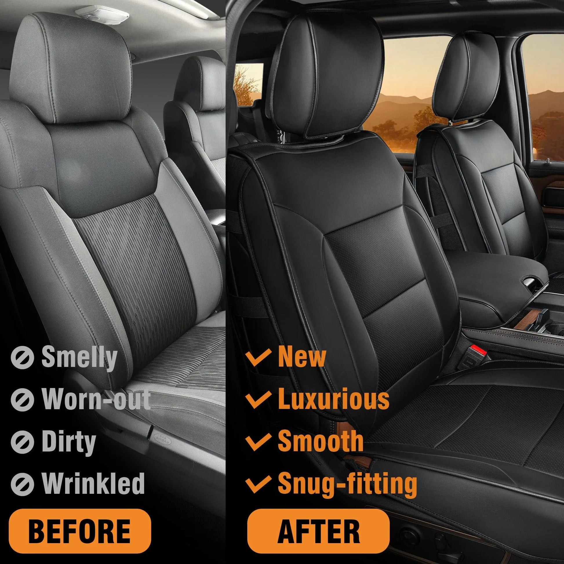 Yotruth Seat Covers for 2007-2025 Chevy Silverado/GMC Sierra 1500 Crew Cab & 2015-2025 Chevrolet /GMC 2500HD/3500HD|Full Set for Truck |Front & Rear, Black Yotruth Seat Covers for 2007-2025 Chevy Silverado/GMC Sierra 1500 Crew Cab & 2015-2025 Chevrolet /GMC 2500HD/3500HD|Full Set for Truck |Front & Rear, Black - Silverado(14-18)1500&(15-19)2500HD/3500HD Crew Cab - YOTRUTH