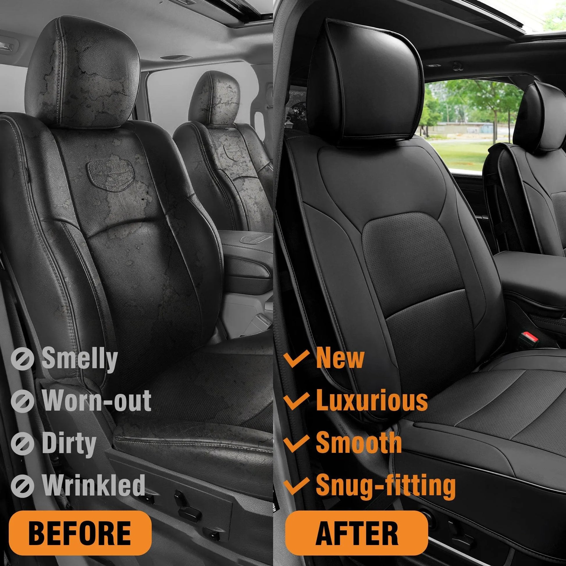 Yotruth Seat Covers for 2009-2025 Dodge Ram 1500 2500 3500 Crew Cab | Truck Seat Covers Full Set Dodge Ram Accessories, Black Yotruth Seat Covers for 2009-2025 Dodge Ram 1500 2500 3500 Crew Cab | Truck Seat Covers Full Set Dodge Ram Accessories, Black - Ram (09-18) - Flat Front + Curved Rear - YOTRUTH