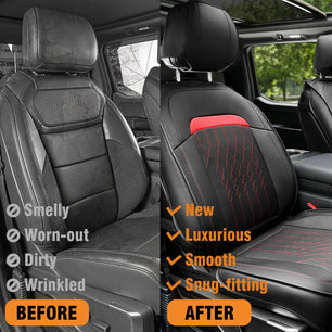 Yotruth Seat Covers Full Set for Ford F150 2009-2024, Compatible with F250/F350/F450 2017-2024, (Black&Red) Yotruth Seat Covers Full Set for Ford F150 2009-2024, Compatible with F250/F350/F450 2017-2024, (Black&Red) - Default Title - YOTRUTH