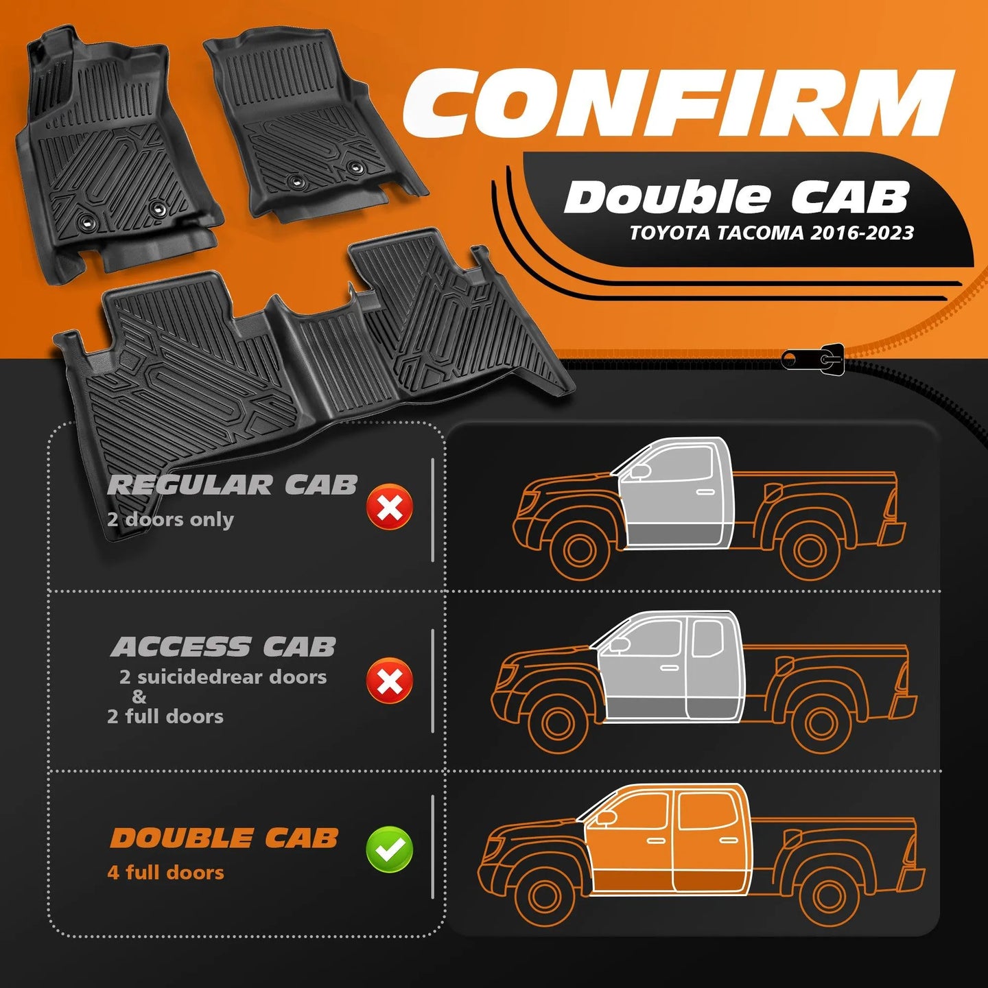 Yotruth Floor Mats for Toyota Tacoma - YOTRUTH