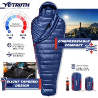 Yotruth Lightweight Down Mummy Sleeping Bag 20°F Yotruth Lightweight Down Mummy Sleeping Bag 20°F - Default Title - YOTRUTH