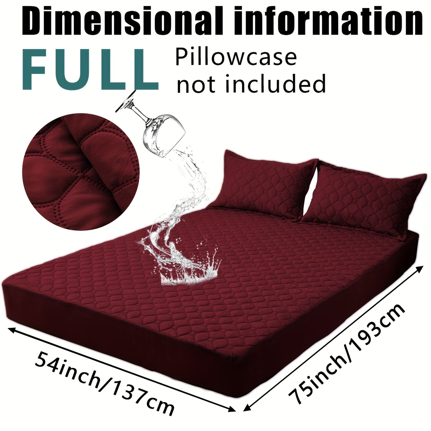 Waterproof Mattress Protector，Machine Washable Fitted Sheet，Anti-slip and Anti-stain Protection，More Sizes Optional，Christmas Home Decor