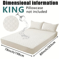 Waterproof Mattress Protector，Machine Washable Fitted Sheet，Anti-slip and Anti-stain Protection，More Sizes Optional，Christmas Home Decor