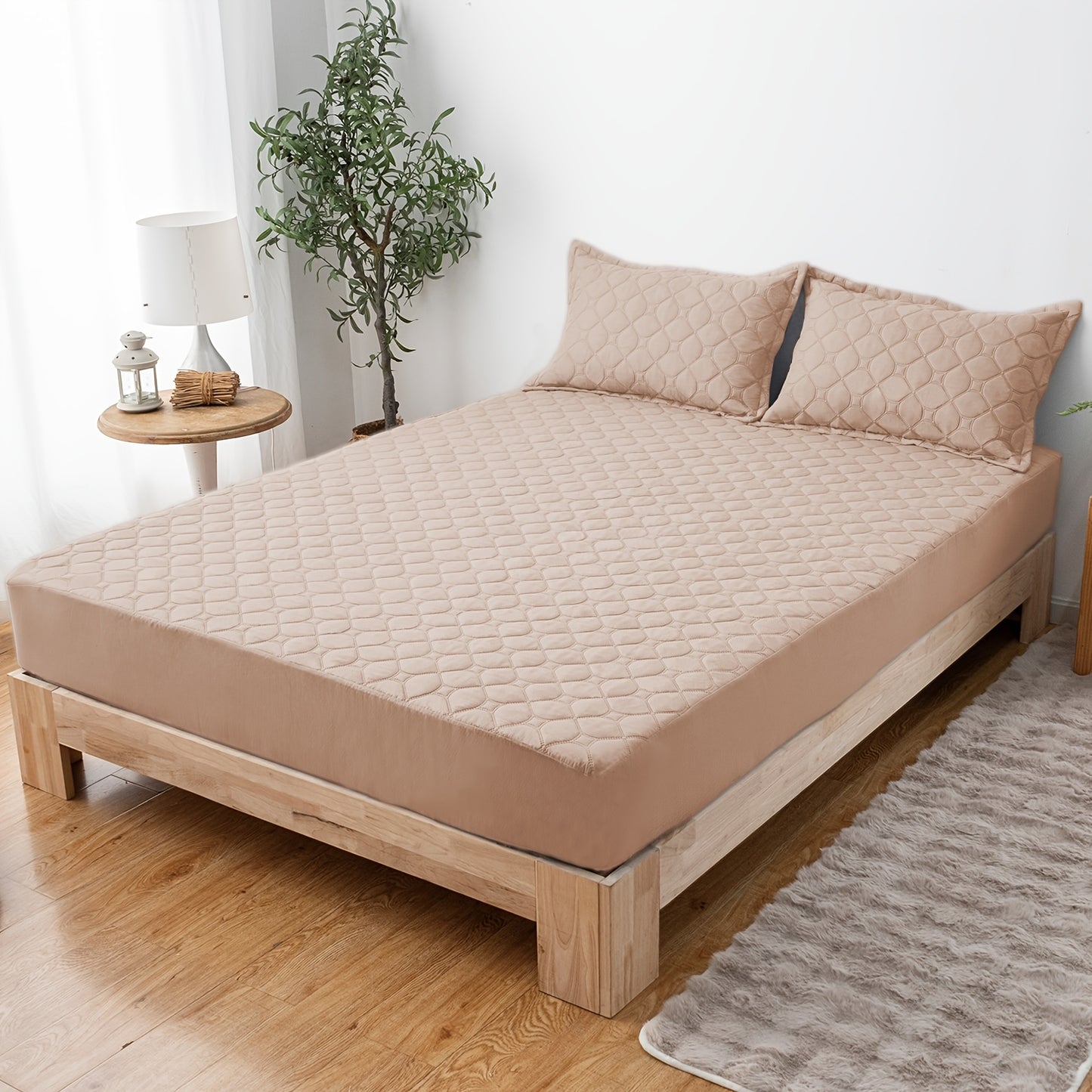 Waterproof Mattress Protector，Machine Washable Fitted Sheet，Anti-slip and Anti-stain Protection，More Sizes Optional，Christmas Home Decor