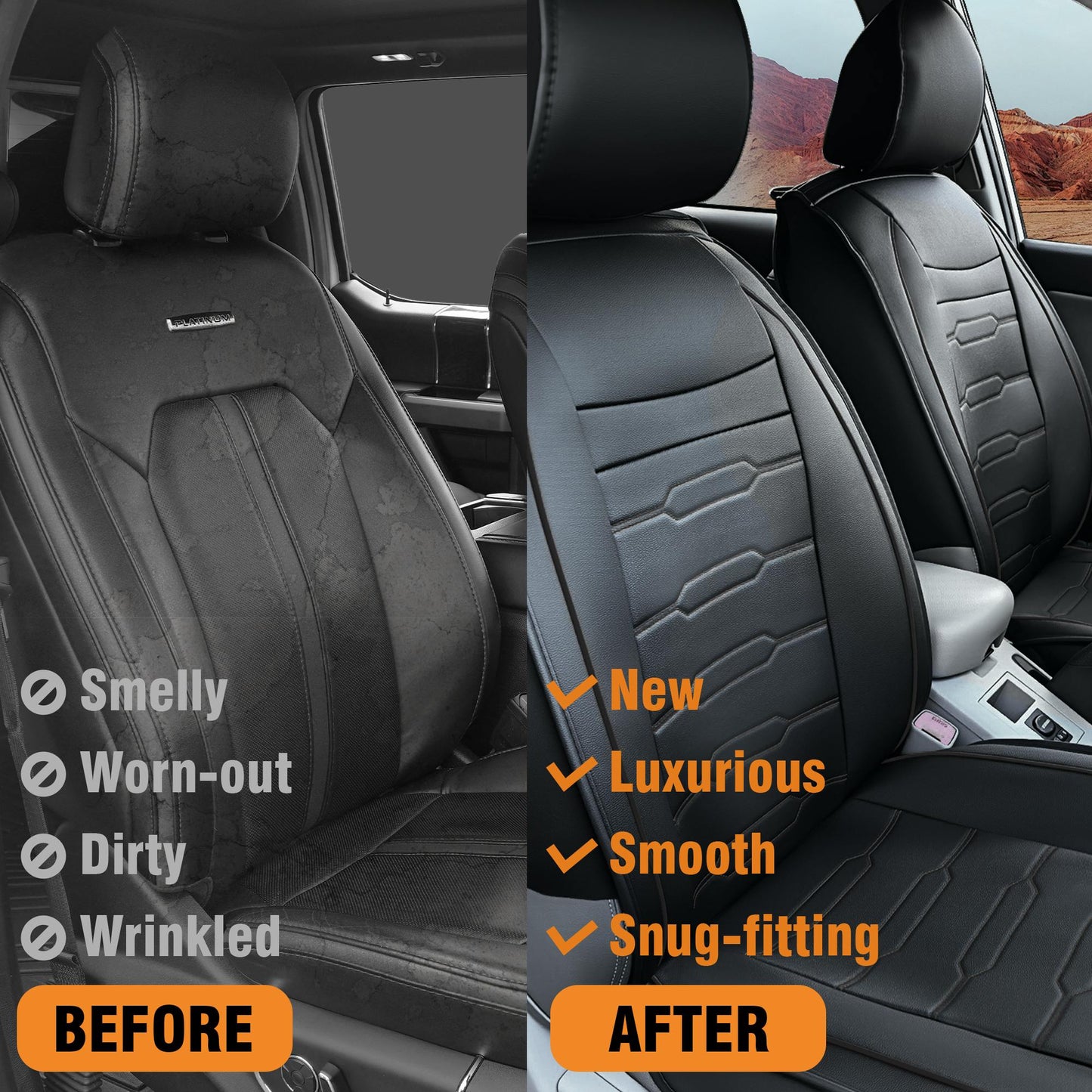 [Clearance] Car Seat Covers – Waterproof Seat Covers for Cars – Compatible with Honda Civic, Toyota Camry Corolla, Fit for Front Rear Seats Most Sedans SUV