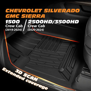 Yotruth Floor Mats for 2019-2024 Chevrolet Silverado/GMC Sierra 1500 Crew Cab & 2020-2024 Chevy/GMC 2500HD/3500HD Yotruth Floor Mats for 2019-2024 Chevrolet Silverado/GMC Sierra 1500 Crew Cab & 2020-2024 Chevy/GMC 2500HD/3500HD - Default Title - YOTRUTH