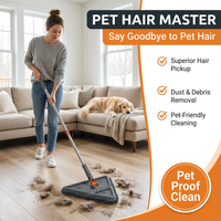 Rotating Triangle Household Mop| Suitable for Wet and Dry Use, Comes with 6 Mop Cloths| Easy to Clean Floors, Ceilings, Walls, and Glass, Cleaning Supplies and Tools Extendable to 5 Sections - No Bending, No Climbing Walls Needed