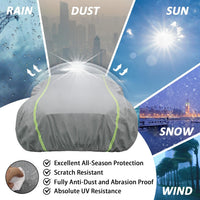 Car Cover Fit Full Size Truck Length Up to 233 Inches, Waterproof All Weather Hail Thickened Full Exterior Car Cover for Automobiles UV Protection & Windproof Vehicle Cover with Anti-Theft Rope, Truck