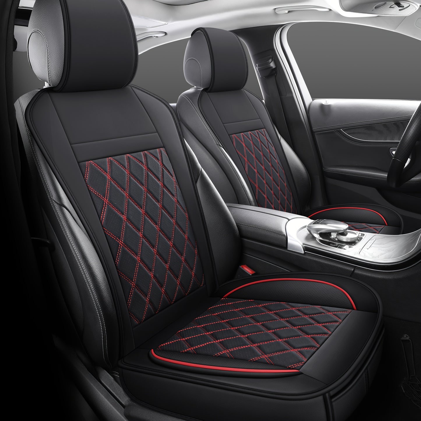 YOTRUTH Universal Front Seat Covers | Faux Leather, High-Back Bucket