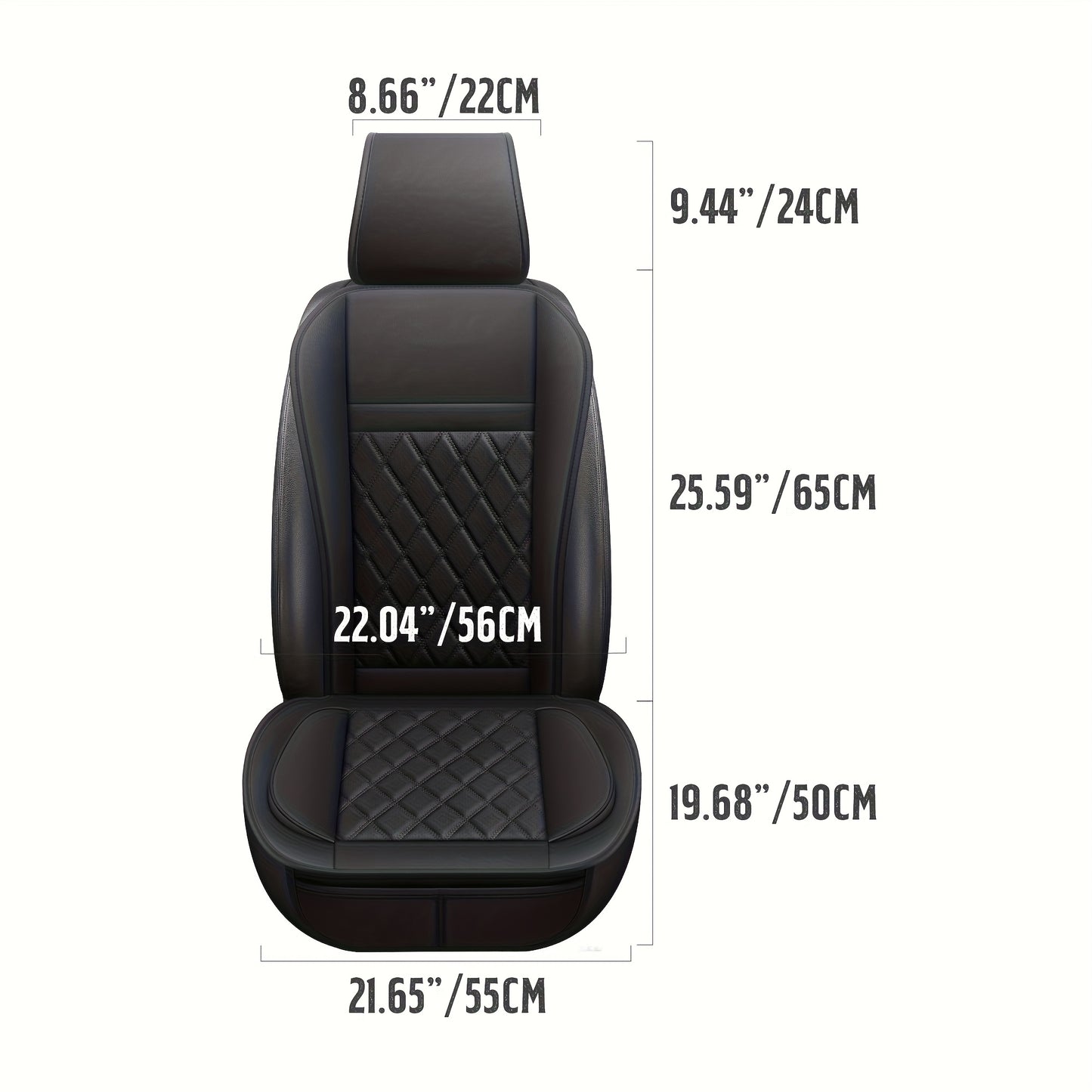 YOTRUTH Universal Front Seat Covers | Faux Leather, High-Back Bucket