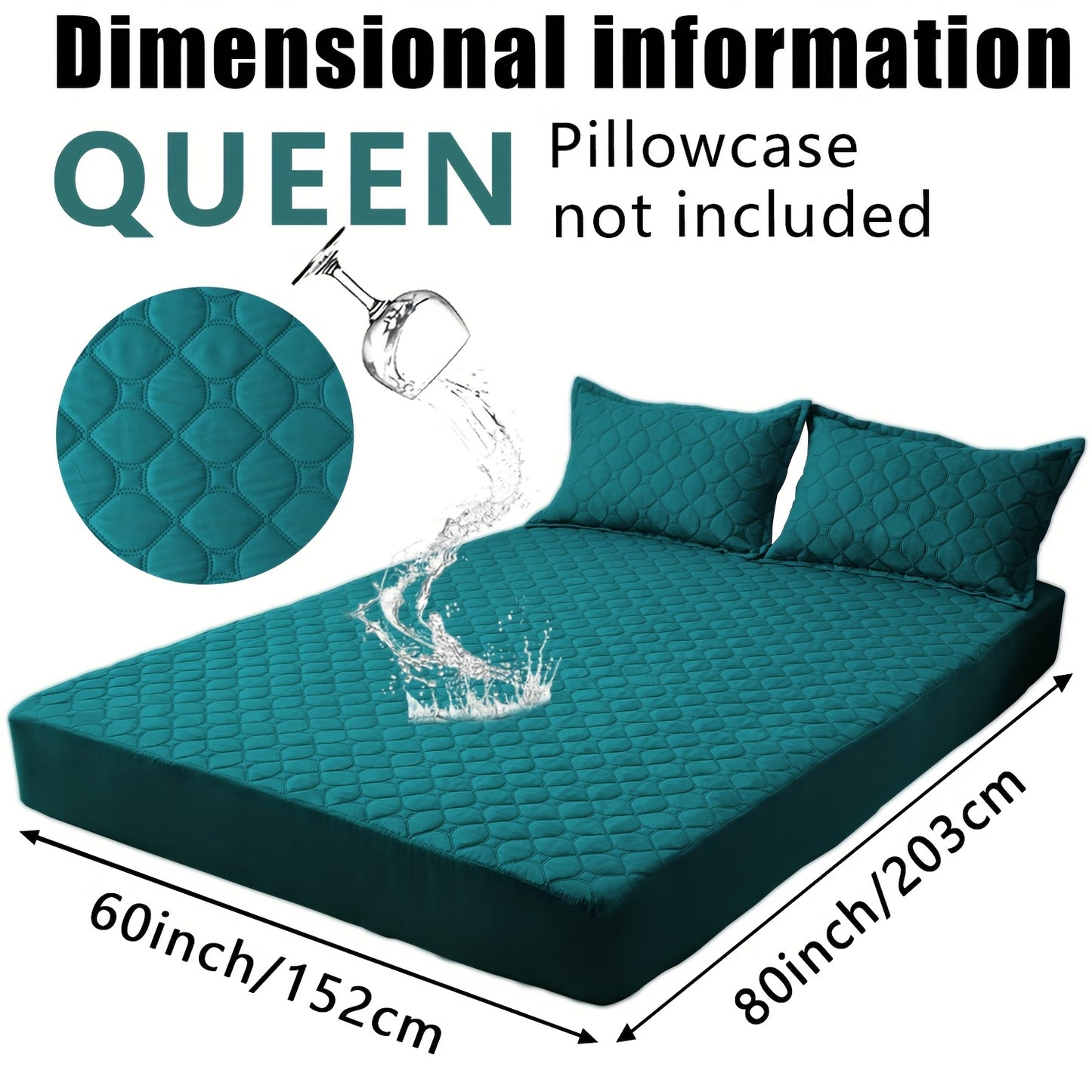 Waterproof Mattress Protector，Machine Washable Fitted Sheet，Anti-slip and Anti-stain Protection，More Sizes Optional，Christmas Home Decor