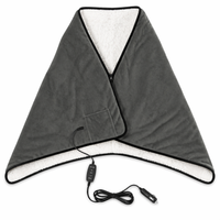 12V Car Heated Blanket & Wearable Shawl – Electric Fleece Travel Throw with Zipper for Truck Drivers, RV & Winter Road Trips – Fast Heating, Soft Flannel