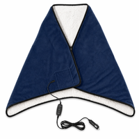 12V Car Heated Blanket & Wearable Shawl – Electric Fleece Travel Throw with Zipper for Truck Drivers, RV & Winter Road Trips – Fast Heating, Soft Flannel